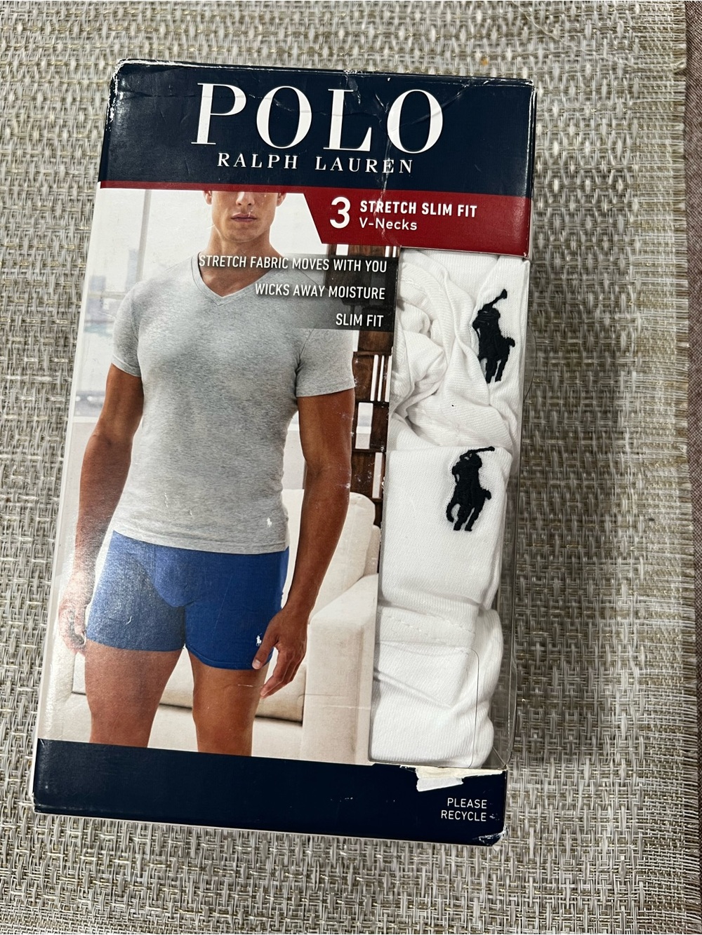 Polo by Ralph Lauren White V-Neck Undershirts – 3-Pack